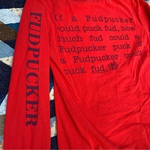 Fudpucker Trading Co. Tongue Twister Vintage Red Long Sleeve Tee 1999 Size Small